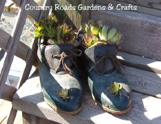 boot planters at craftygardener.ca