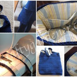 crochet blue bag at craftygardener.ca