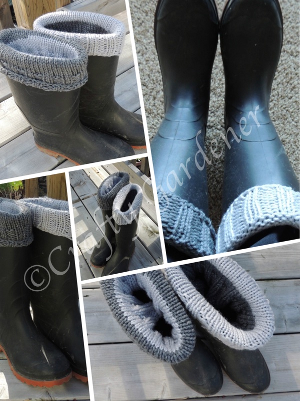 knitted boot cuffs at craftygardener.ca
