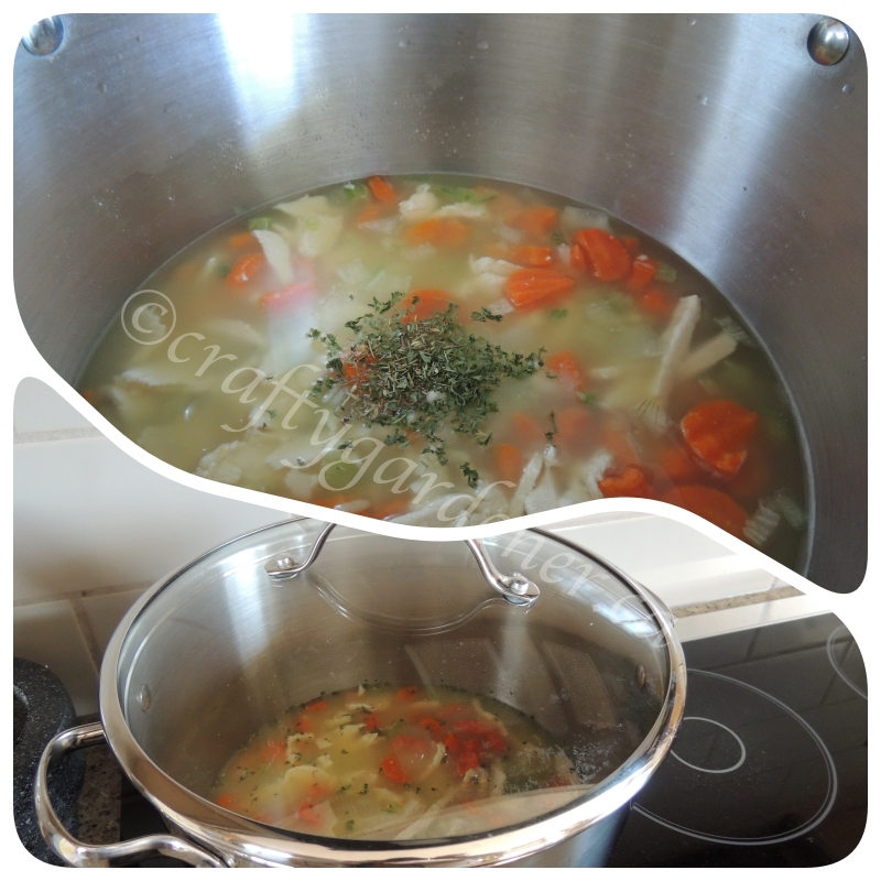 making chicken rice soup at craftygardener.ca