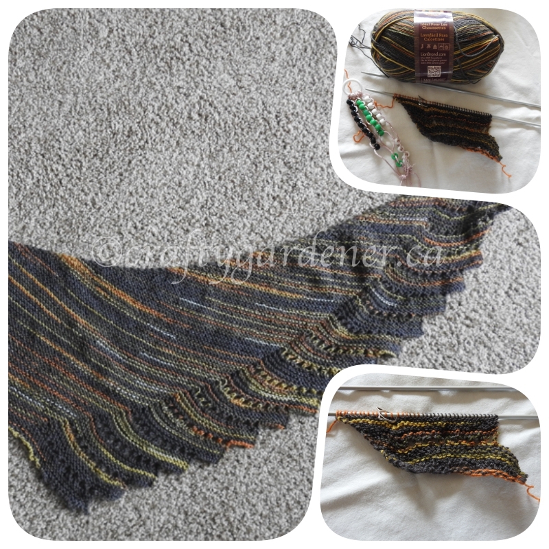 Knitting the Close to You shawl at craftygardener.ca