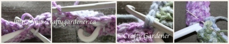 covering coat hangers with a long crochet strip at craftygardener.ca