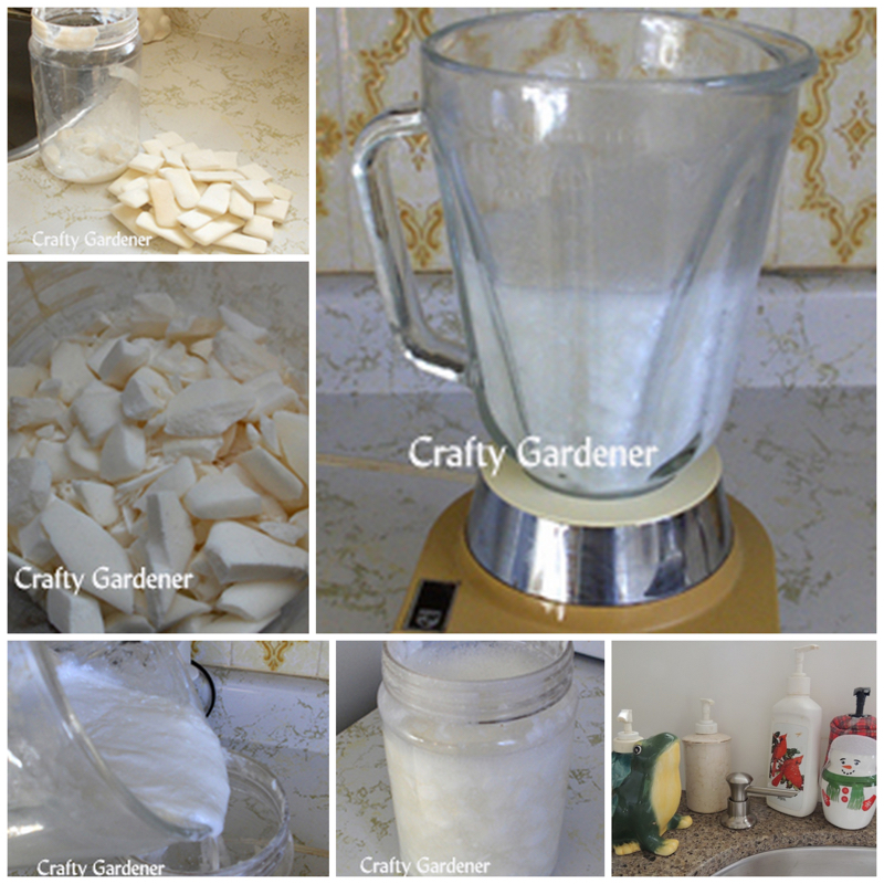 making liquid soap at craftygardener.ca