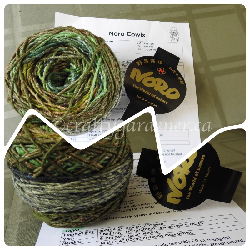 a cowl pattern using Noro yarn at craftygardener.ca