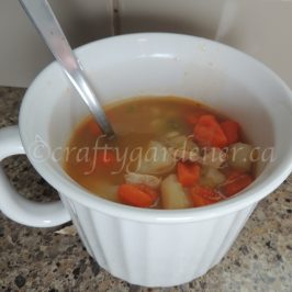 making pork chop soup at craftygardener.ca