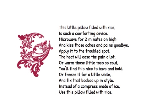 rice bag poem at craftygardener.ca