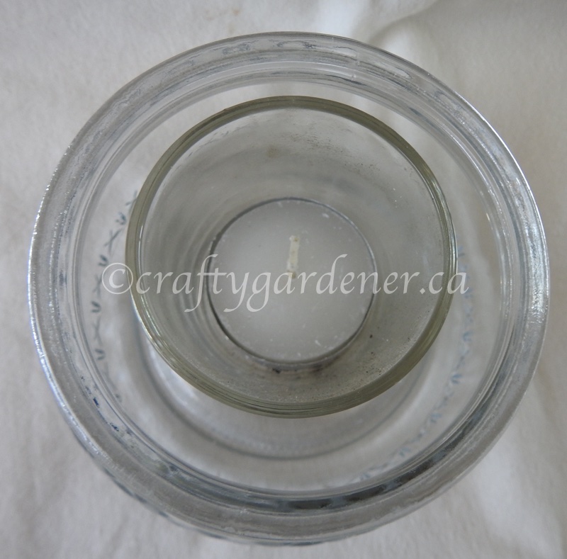 How to make a sea glass candle at craftygardener.ca