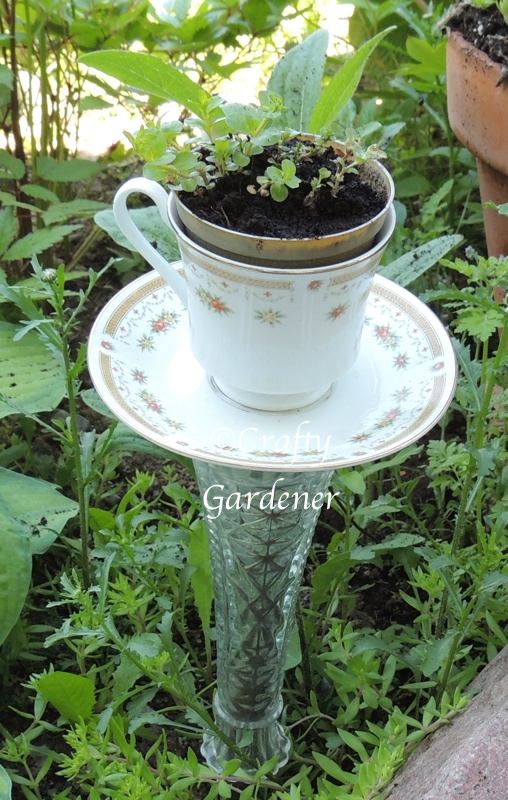 craf-tea planters from craftygardener.ca