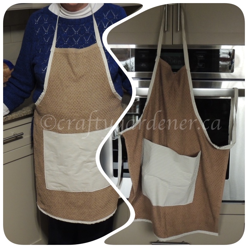 making a towel apron at craftygardener.ca