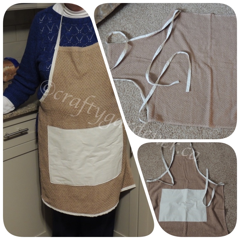 making a towel apron at craftygardener.ca