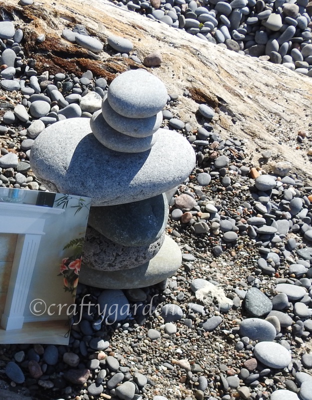 rock stacking at Wicklow Beach by craftygardener.ca